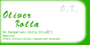 oliver kolla business card